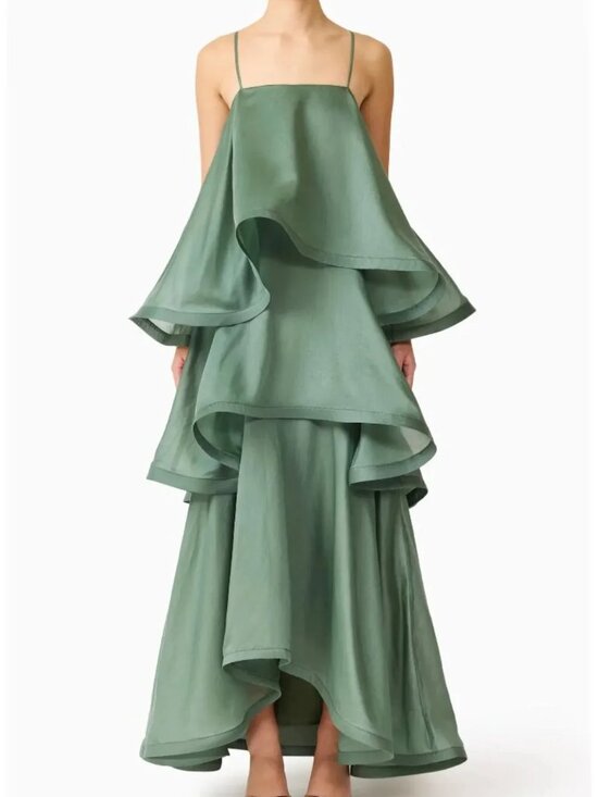 REVOLVE Dresses & Skirts - New Elliatt x Revolve Noemi Tilly tiered voile square neck flowy gown maxi dress